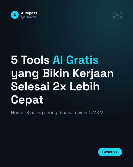 Contoh slide tema Dark Tech
